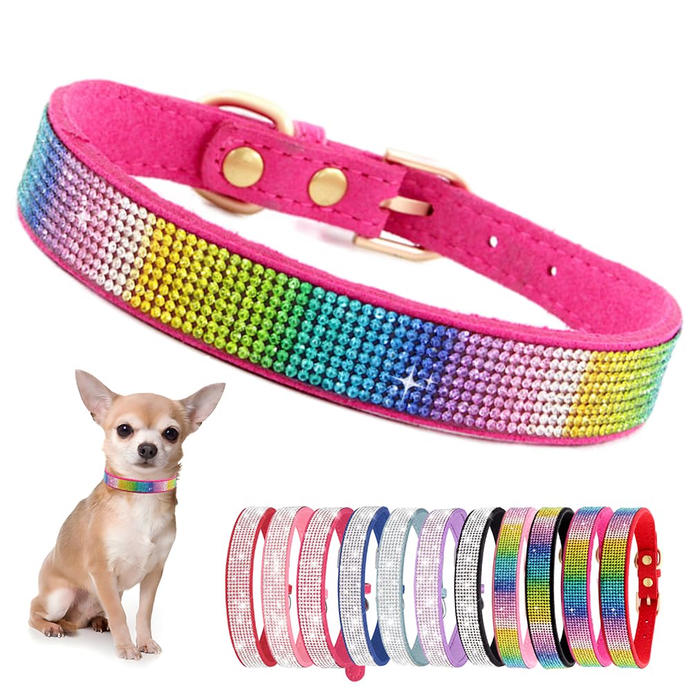 Hot Pink Rhinestone Dog Collar