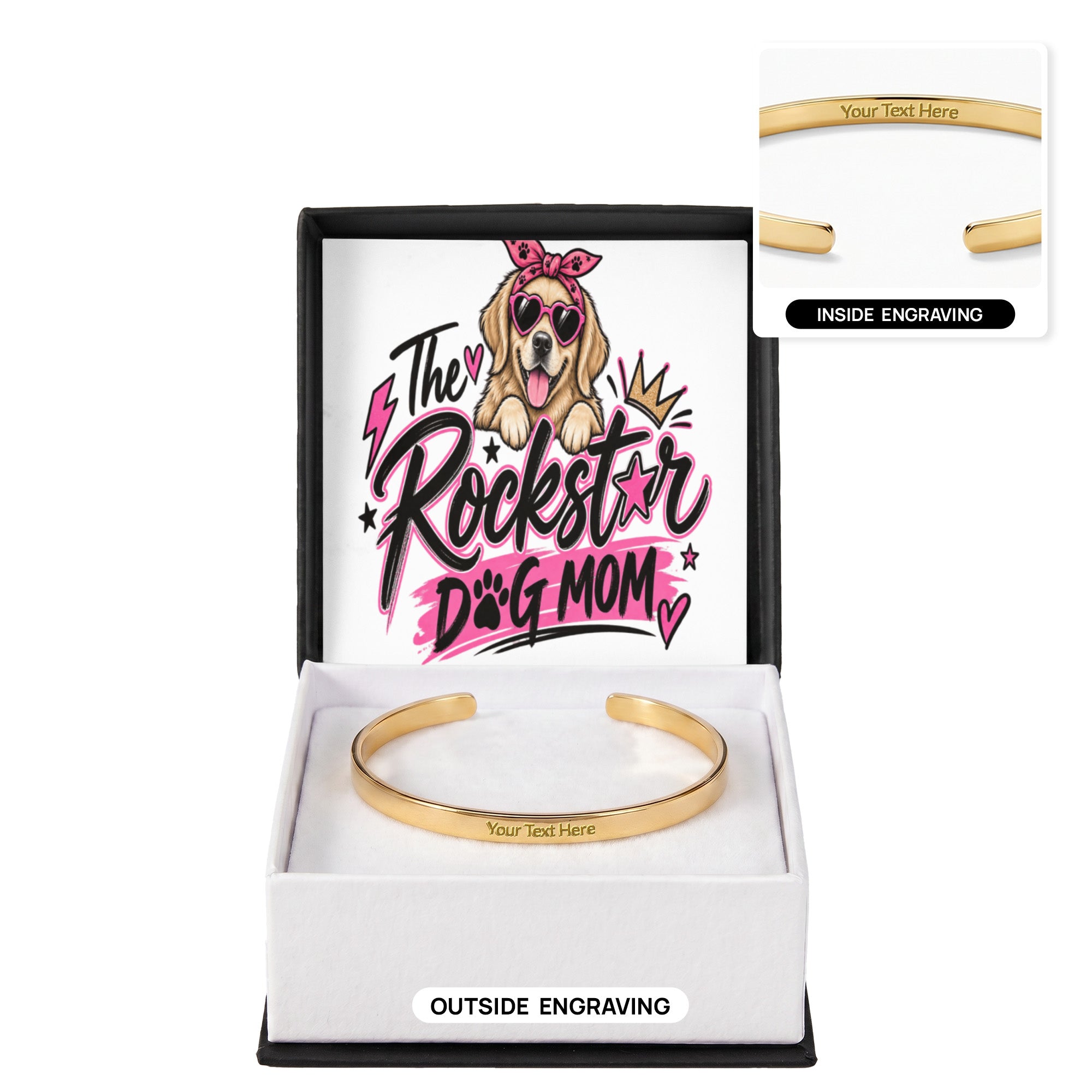 The Rockstar Dog Mom Cuff Bracelet