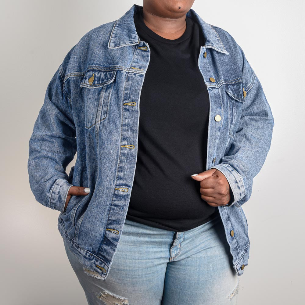I'm a Rockstar Dog Mom  Premium Black Print Premium Denim Jacket