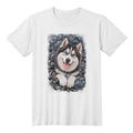 Siberian Husky Blue Paw Print Heart Shirt | Dog Mom Graphic Tee