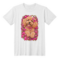 Poodle Pink & Gold Paw Print Heart Shirt | Poodle Mom Graphic Tee