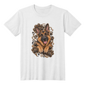 German Shepherd Black & Gold Paw Print Heart Shirt | German Shepherd Mom Graphic Tee