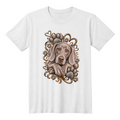Weimaraner Portrait Gold Paw Print Graphic Tee