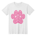 Pink Mandala Paw Print T-Shirt, Boho Dog Lover Shirt, Intricate Henna Style Dog Mom Tee, Zen Pet Owner Gift