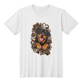 Rottweiler Black & Gold Paw Print Heart Shirt | Rottweiler Mom Graphic Tee