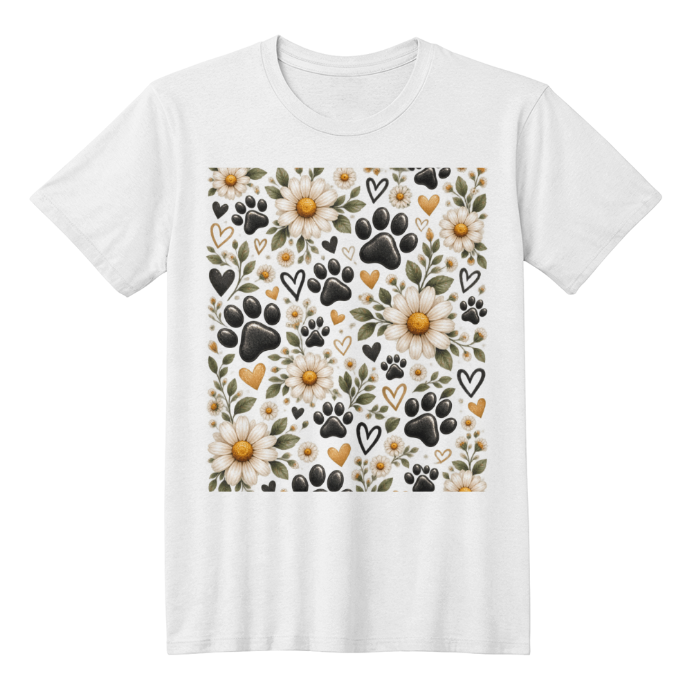 Daisy Paw Print All Over Print Graphic Tee