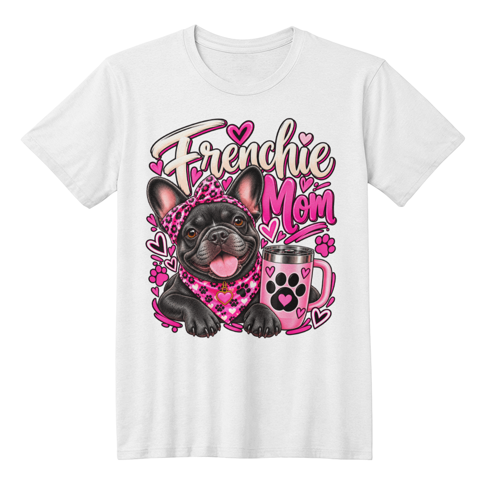 Black Frenchie Mom T-Shirt | French Bulldog Mom Graphic Tee