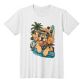 Beach Cruiser Golden Retriever T-Shirt, Surfboard and Sunglasses Dog Illustration Tee, Summer Dog Mom Shirt