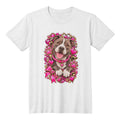 Pit Bull Pink & Gold Heart Paw Print Graphic Tee
