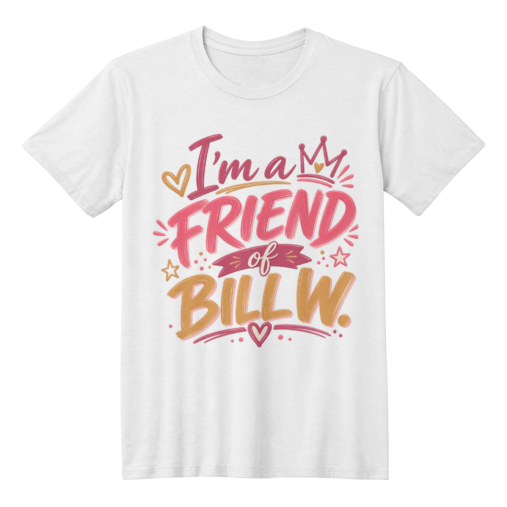 I'm a Friend of Bill W. T-Shirt, Bold Graffiti Style Recovery Shirt, Sobriety Support Tee, AA Community Gift
