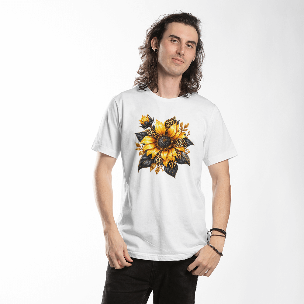 Leopard Print Sunflower Graphic Tee