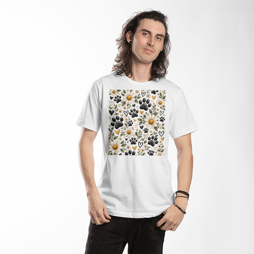 Daisy Paw Print All Over Print Graphic Tee