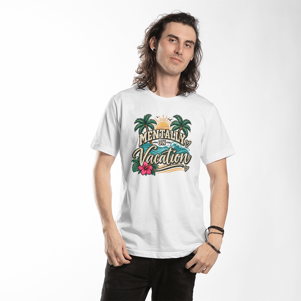 Mentally On Vacation Tropical Beach Graphic Tee