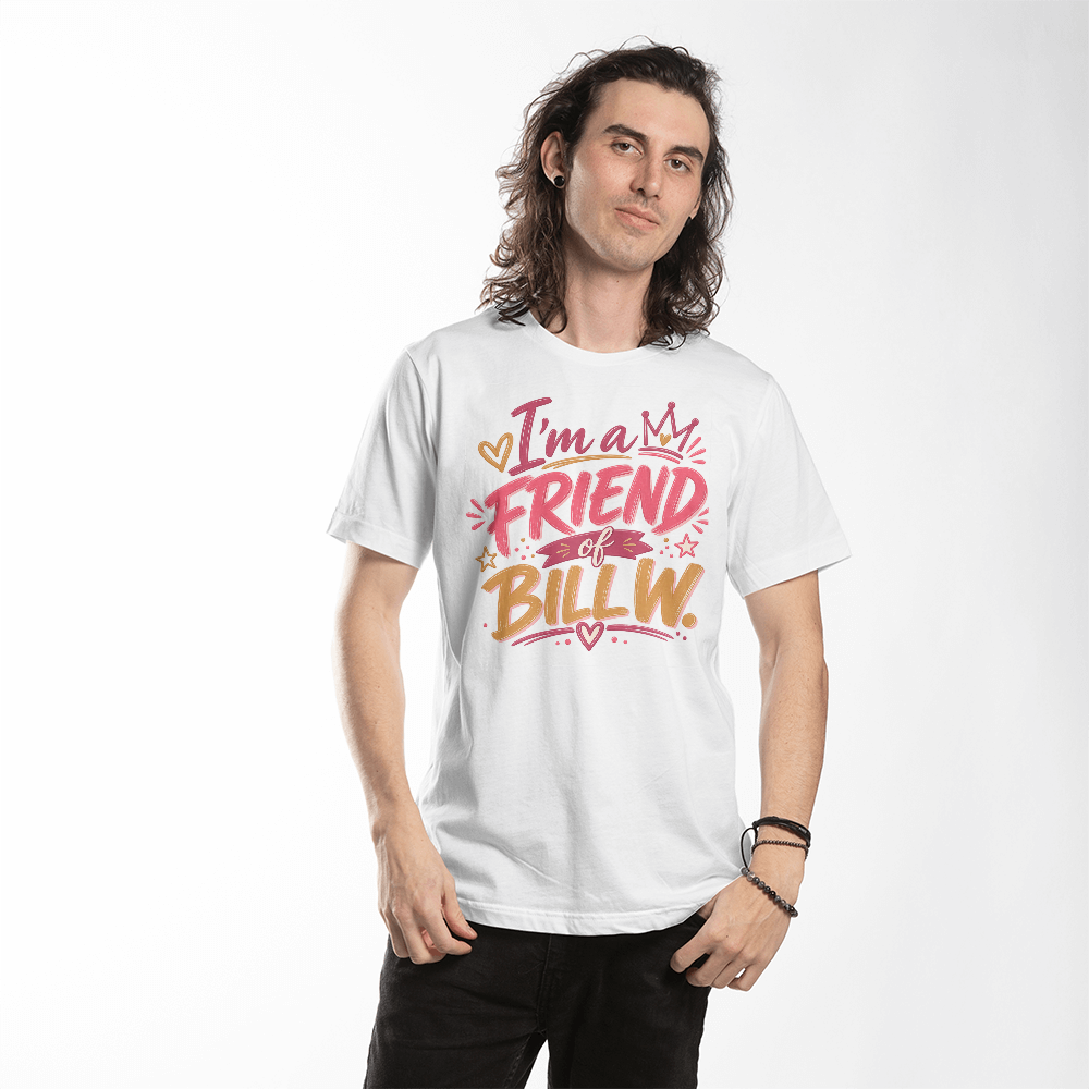 I'm a Friend of Bill W. T-Shirt, Bold Graffiti Style Recovery Shirt, Sobriety Support Tee, AA Community Gift