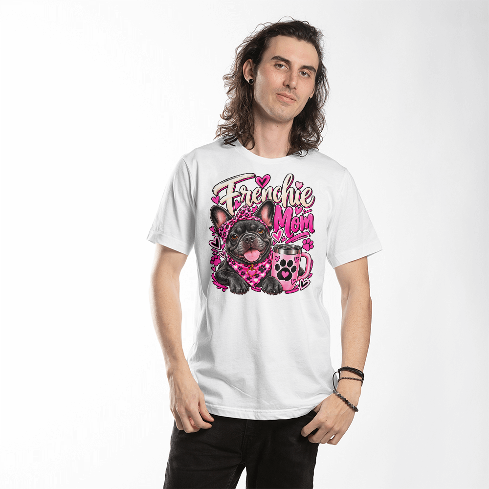 Black Frenchie Mom T-Shirt | French Bulldog Mom Graphic Tee