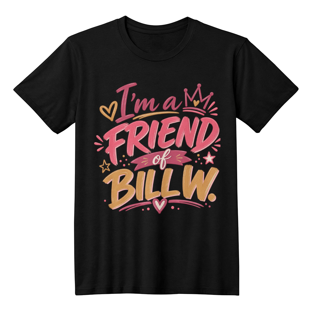 I'm a Friend of Bill W. T-Shirt, Bold Graffiti Style Recovery Shirt, Sobriety Support Tee, AA Community Gift