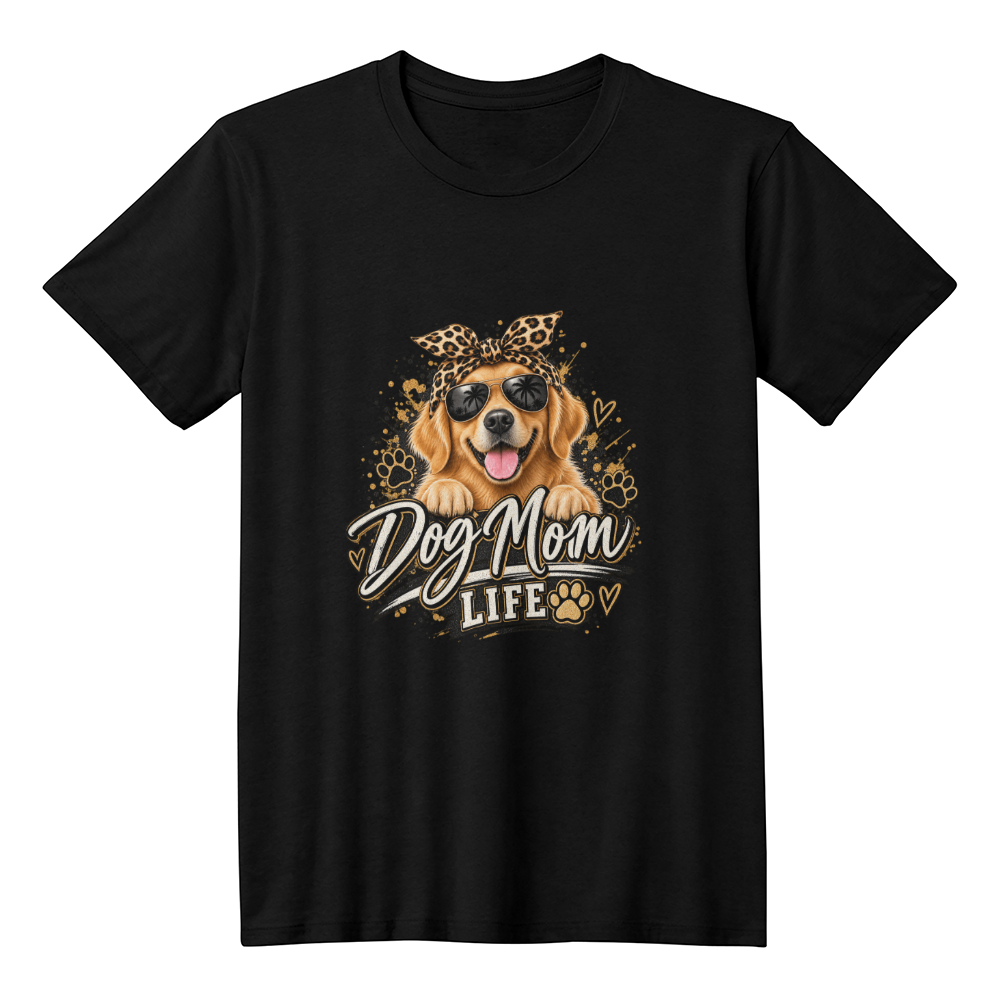 Dog Mom Life Golden Retriever Graphic Tee