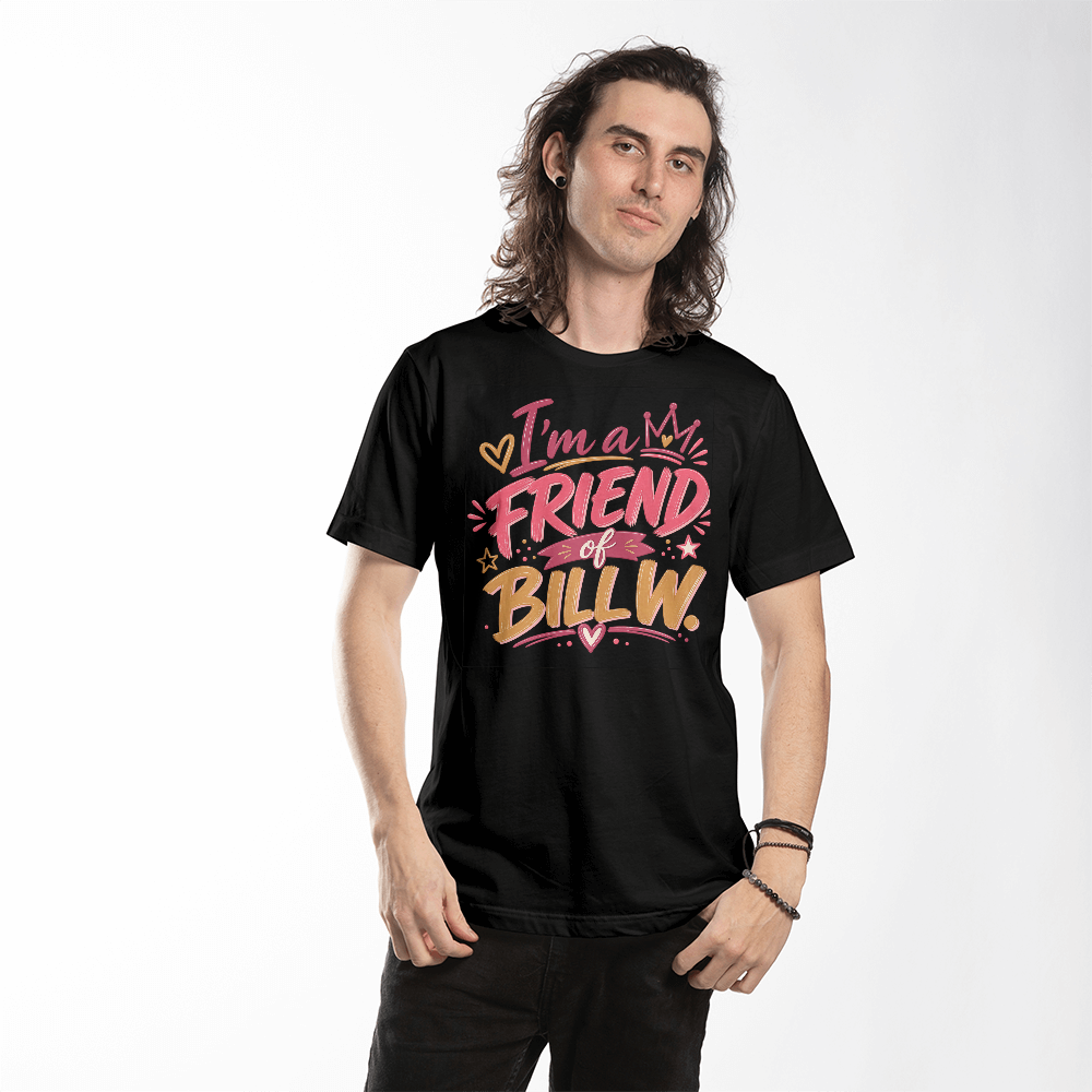 I'm a Friend of Bill W. T-Shirt, Bold Graffiti Style Recovery Shirt, Sobriety Support Tee, AA Community Gift