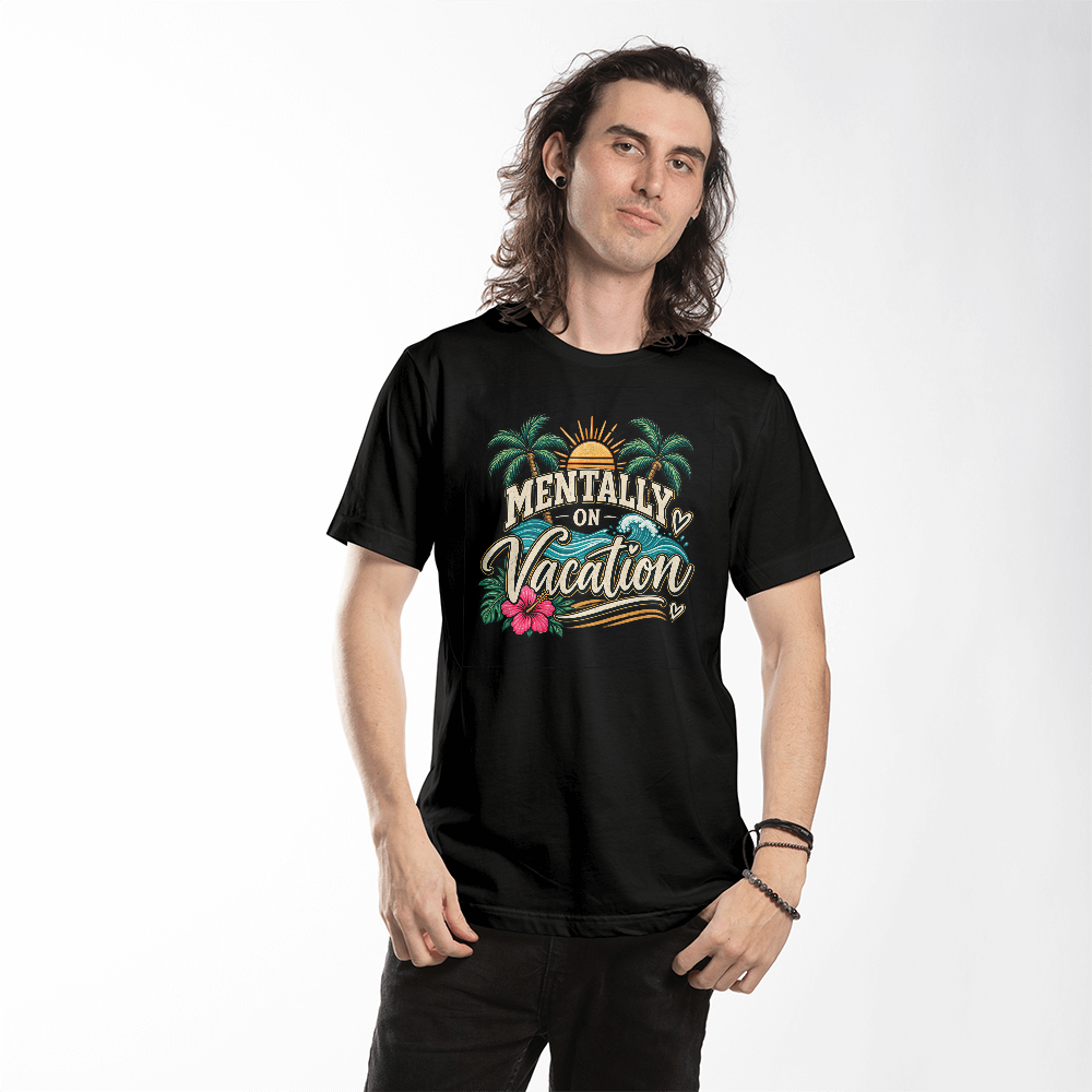 Mentally On Vacation Tropical Beach Graphic Tee