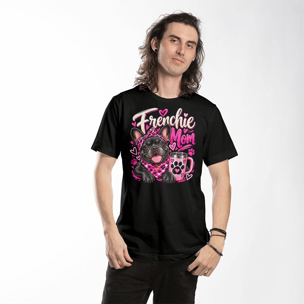 Black Frenchie Mom T-Shirt | French Bulldog Mom Graphic Tee