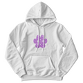 Purple Ornate Paw Print Hoodie, Decorative Dog Lover Pullover, Boho Floral Paw Design Dog Mom Sweatshirt