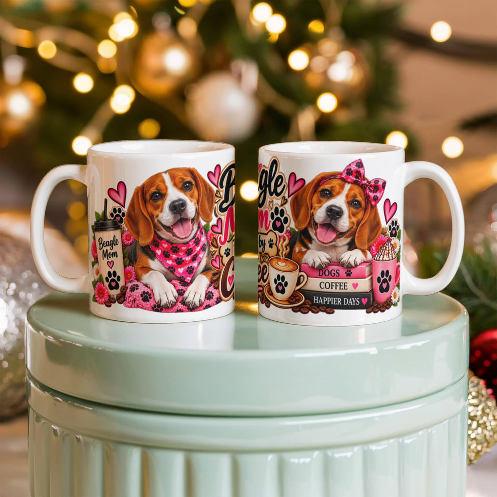 Beagle Mom Fueled by Coffee Mug, view 2