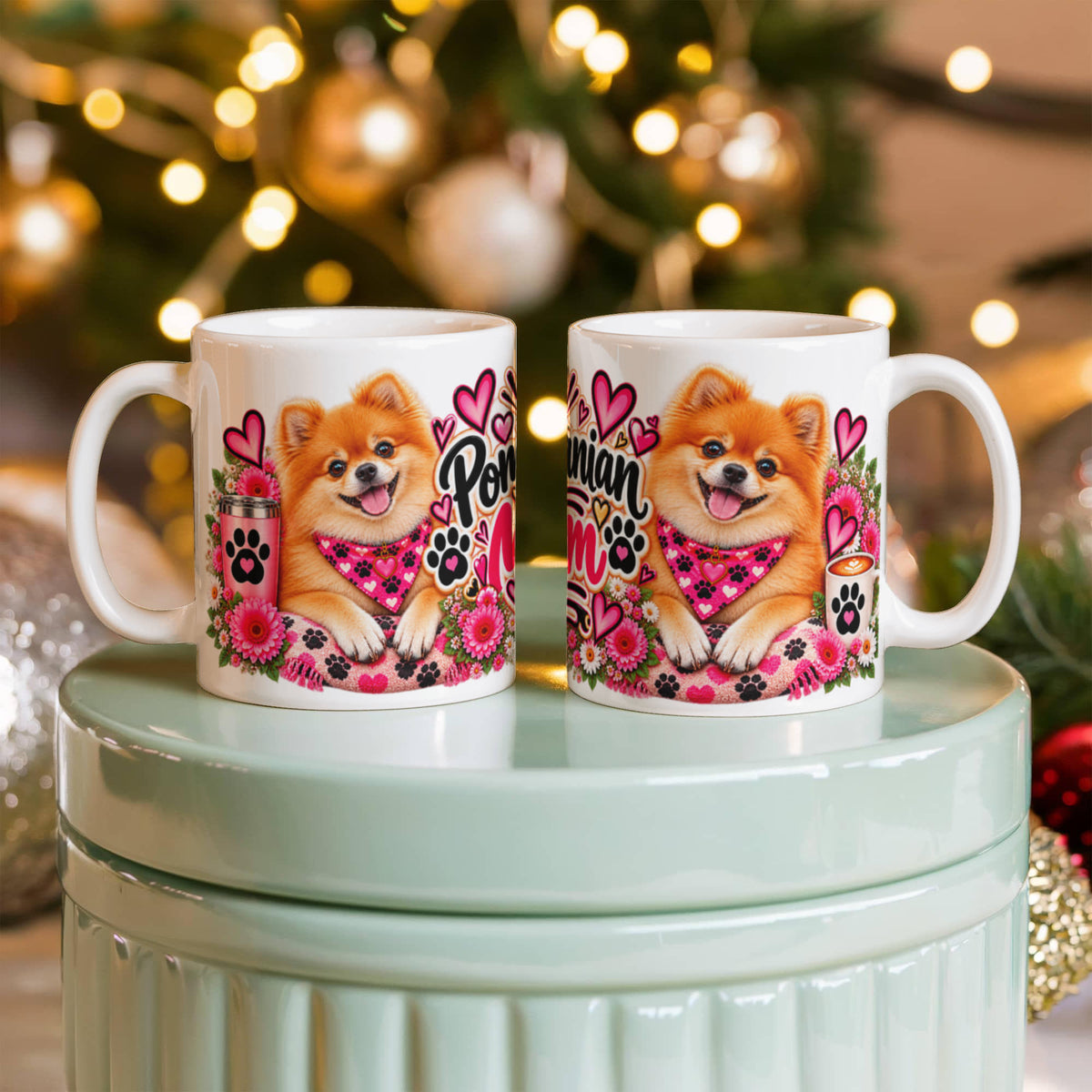 Pomeranian Mom Coffee Mug, view 2