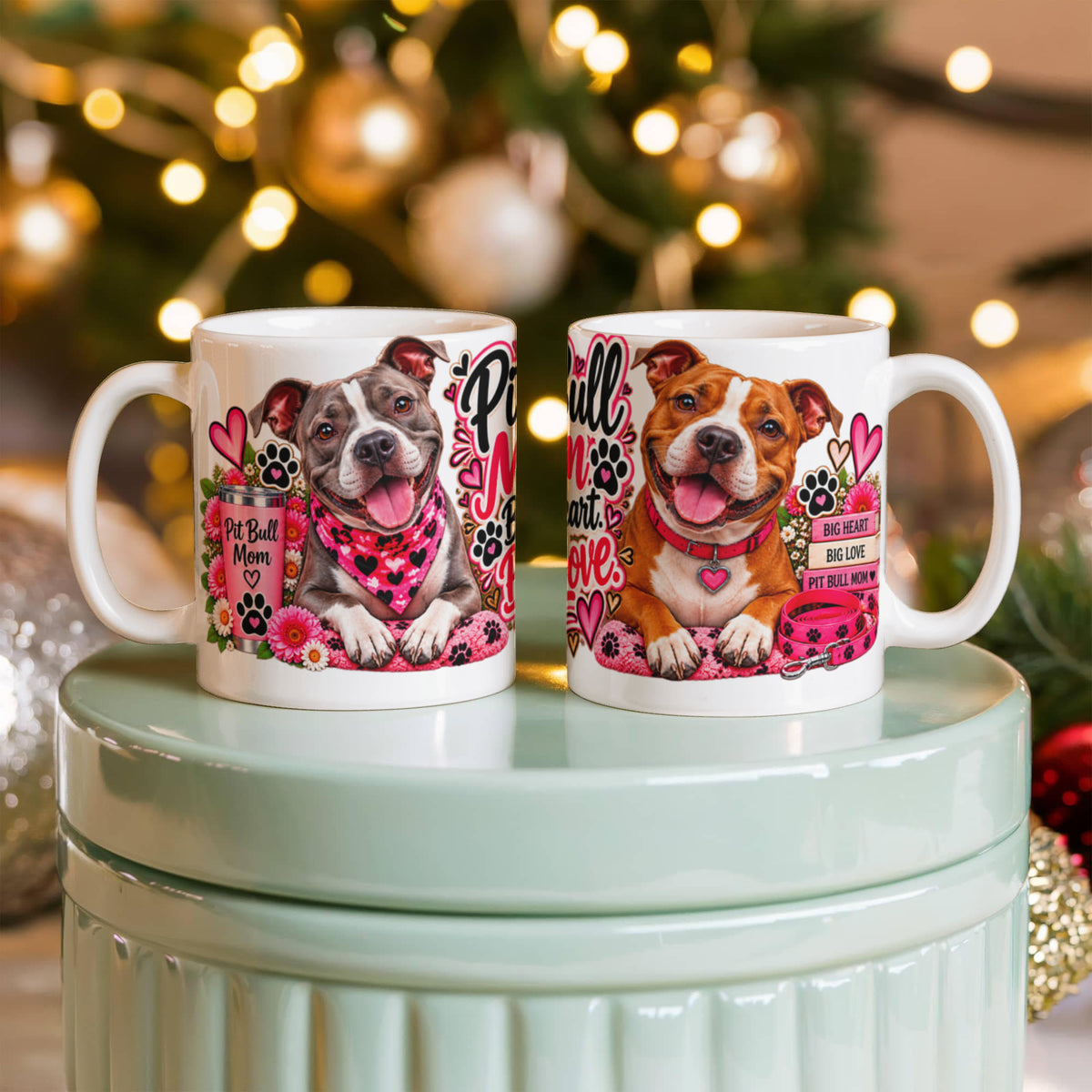 Pit Bull Mom Big Heart Big Love Coffee Mug, view 2
