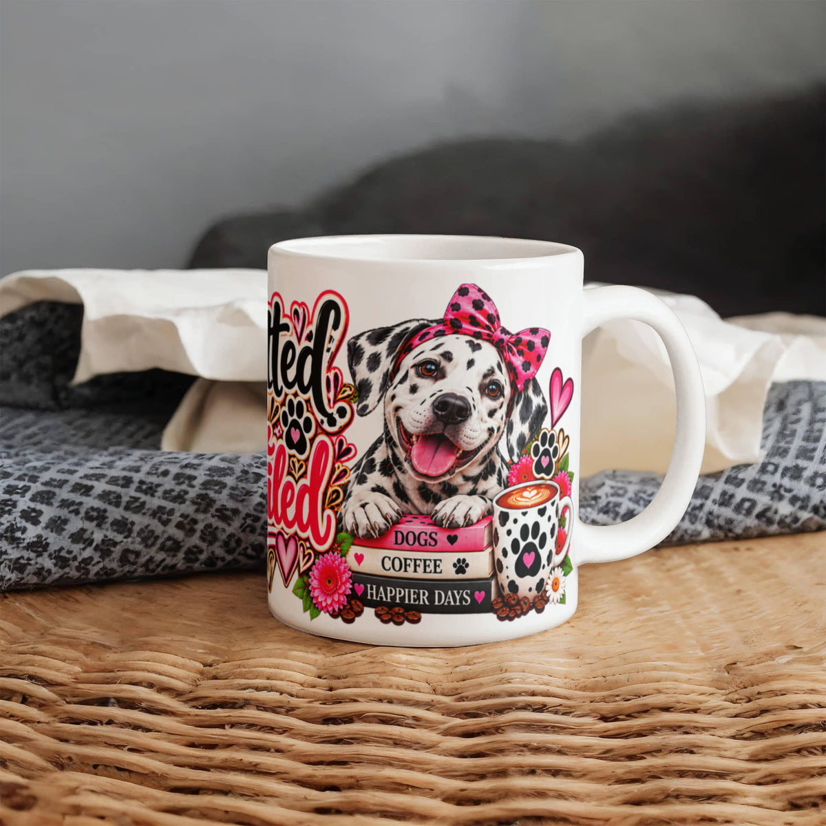 Spotted and Spoiled Dalmatian Mom Coffee Mug, view 7