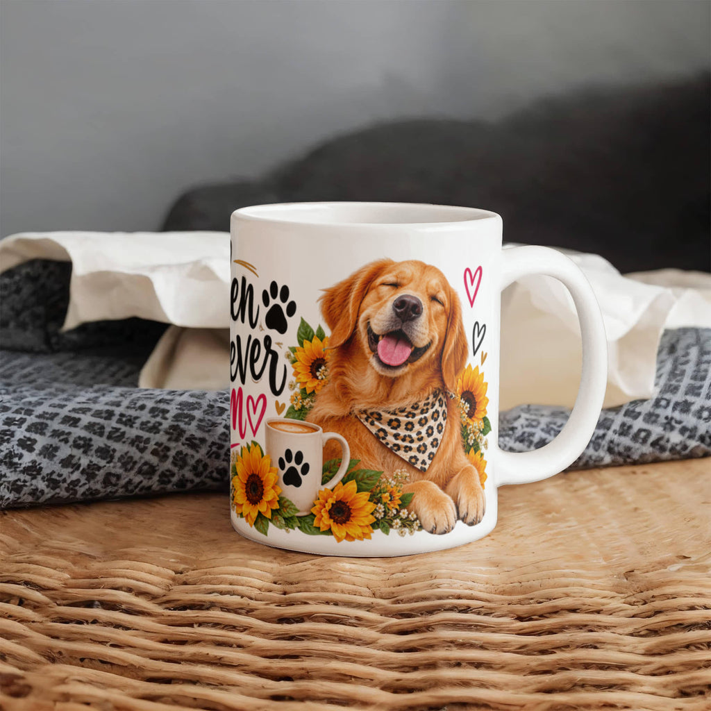 Golden Retriever Mom Coffee Mug with Sunflowers, view 7