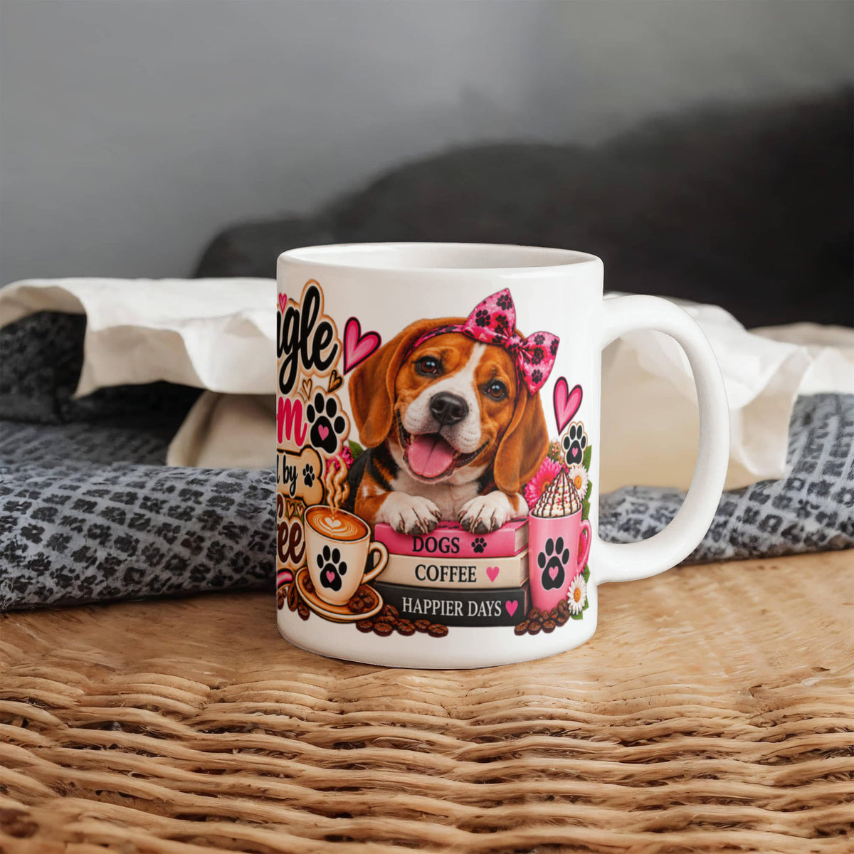 Beagle Mom Fueled by Coffee Mug, view 7