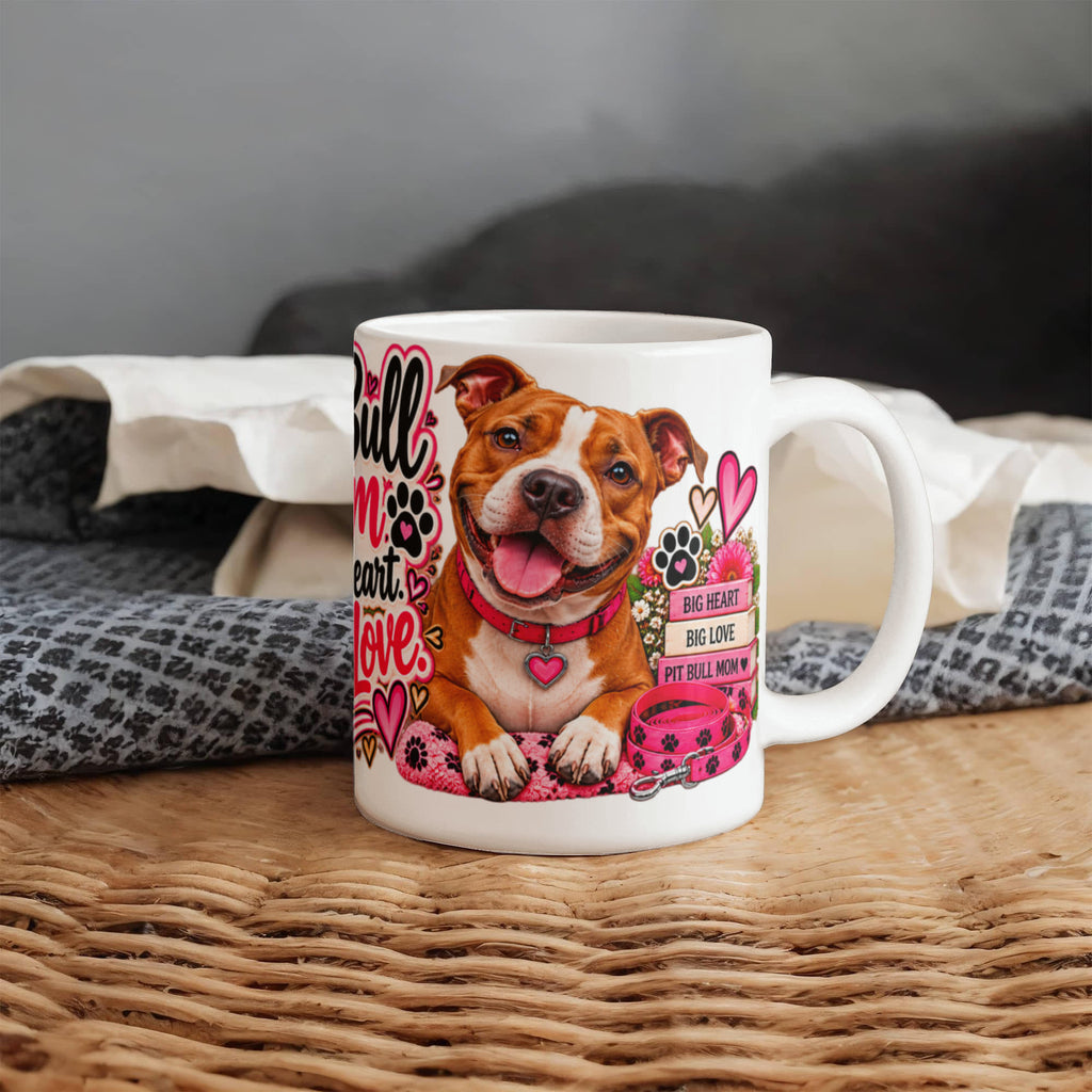 Pit Bull Mom Big Heart Big Love Coffee Mug, view 7
