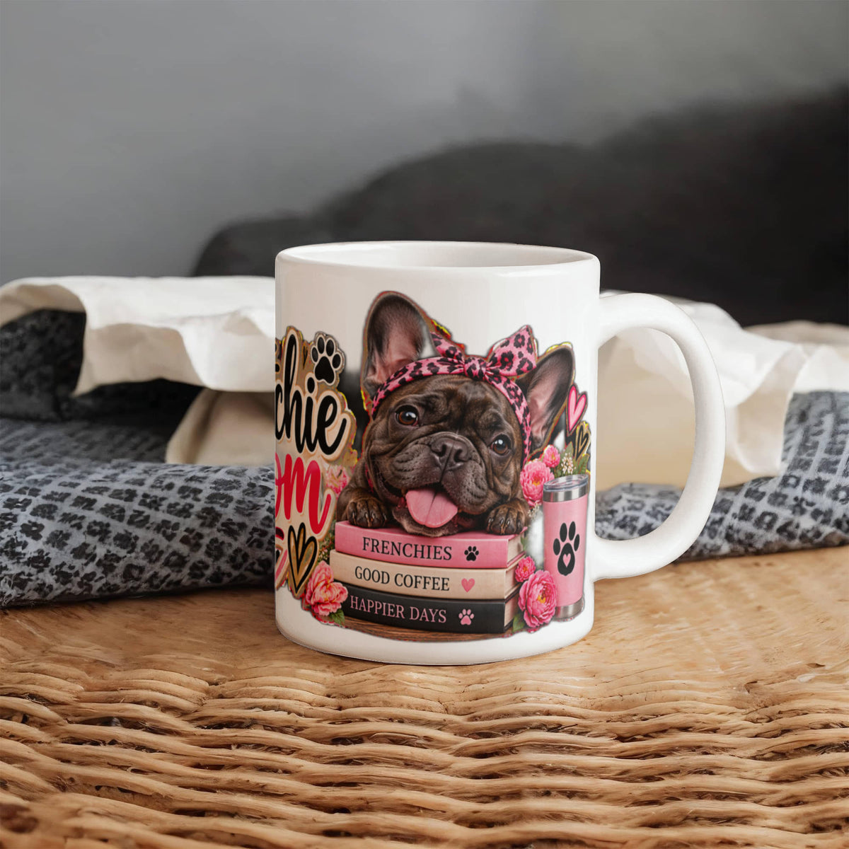 Frenchie Mom Coffee Mug, French Bulldog Mom Gift, view 7
