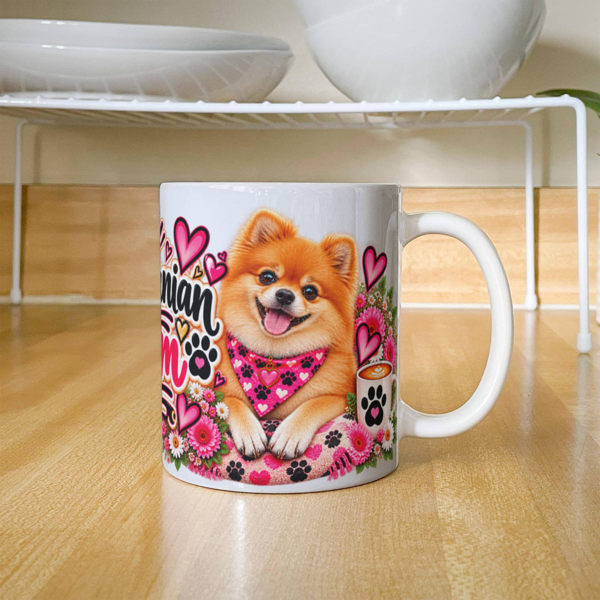 Pomeranian Mom Coffee Mug, view 3