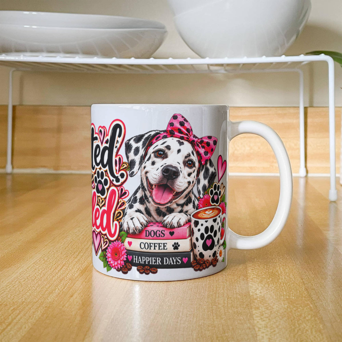 Spotted and Spoiled Dalmatian Mom Coffee Mug, view 3