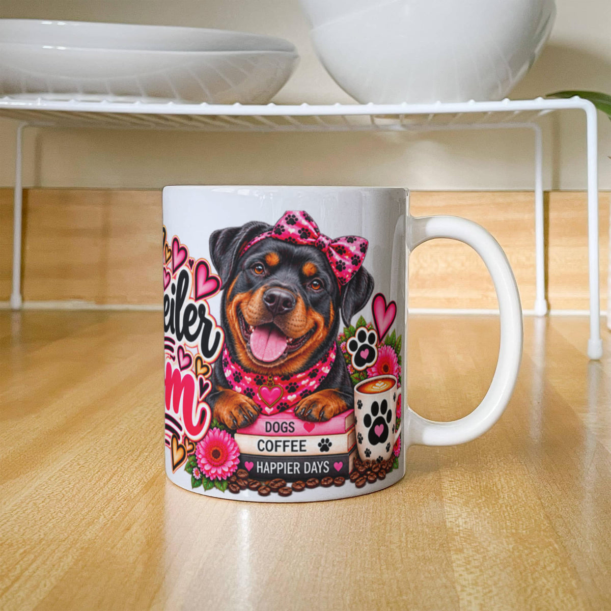 Rottweiler Mom Coffee Mug, view 3