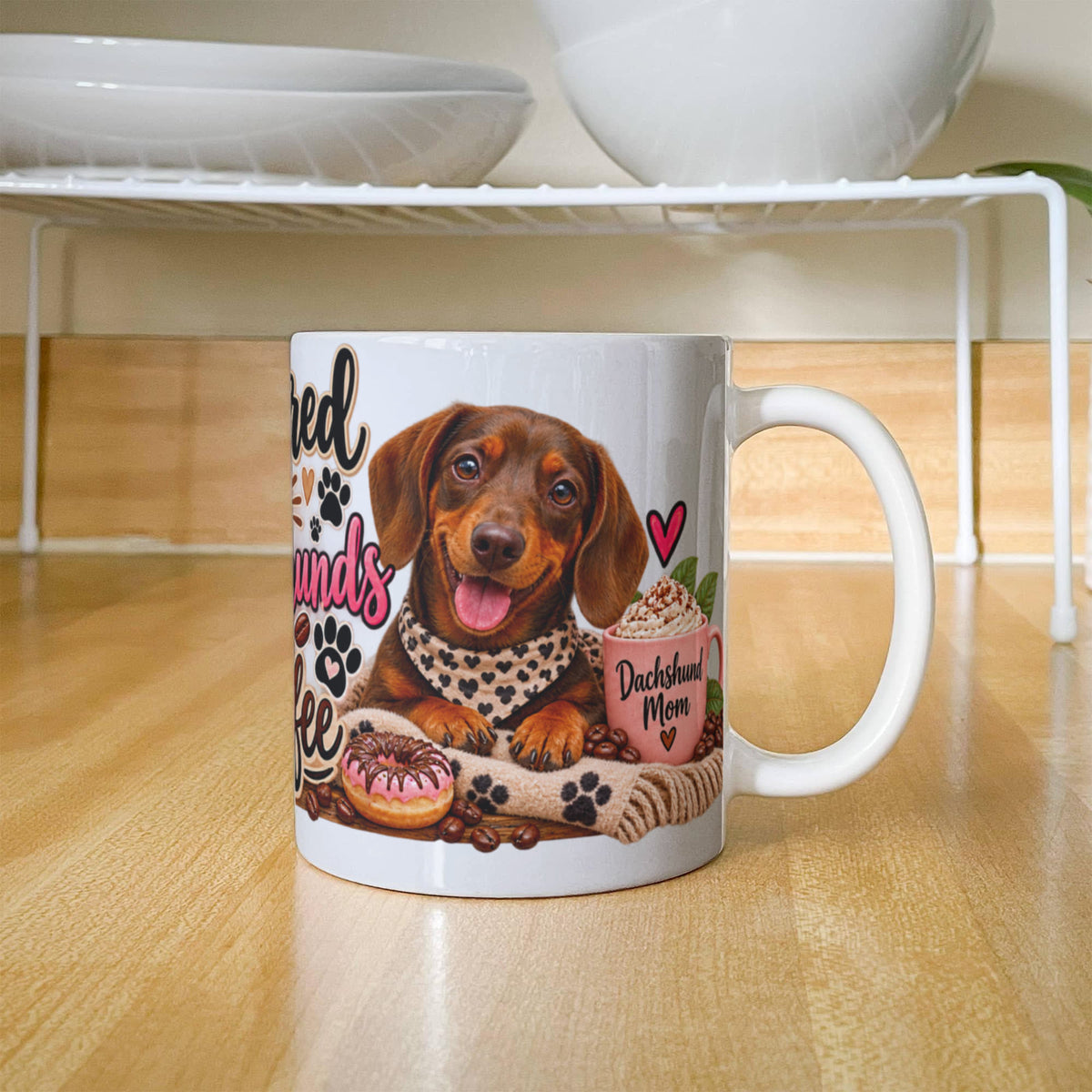 Powered by Dachshunds and Coffee Mug, view 3