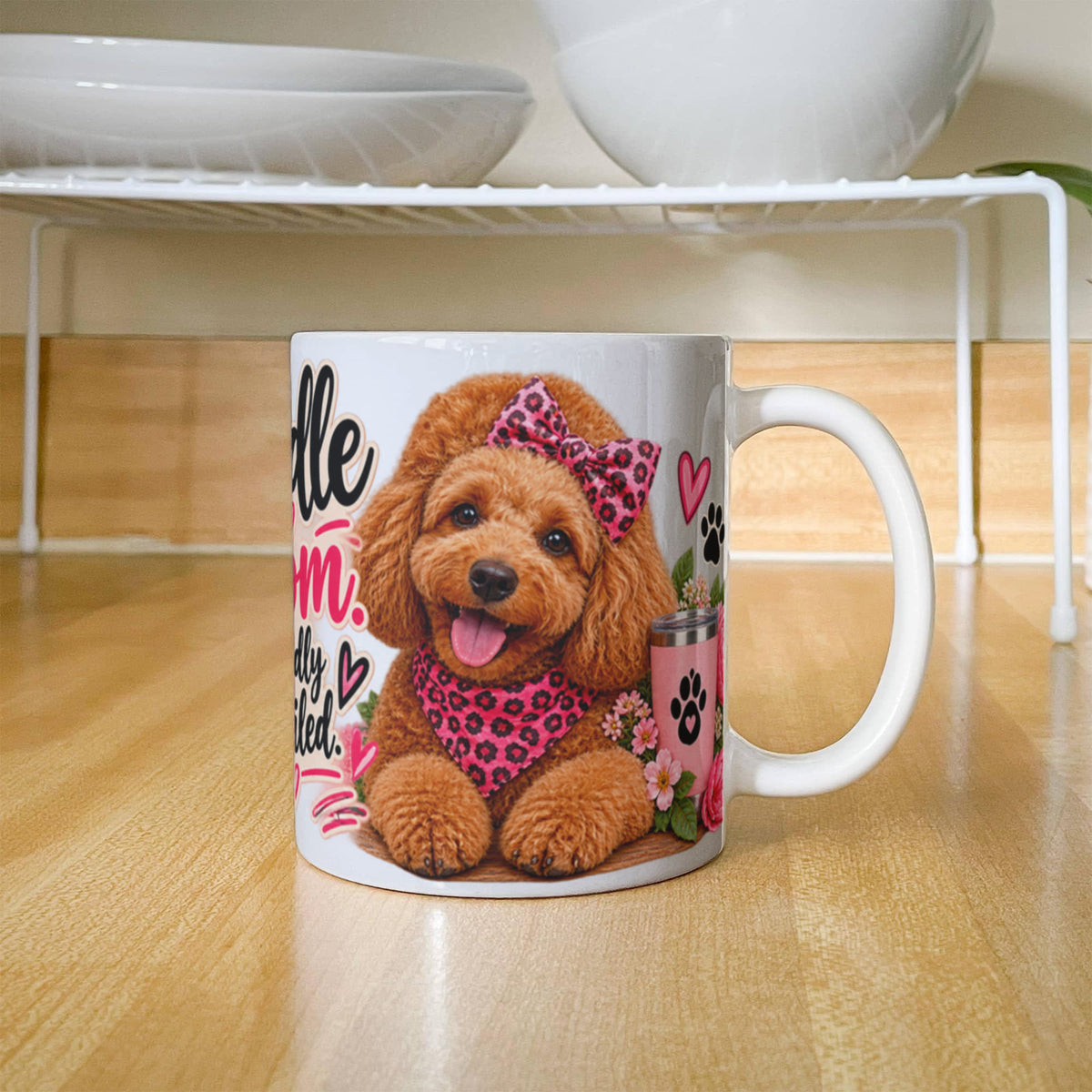 Poodle Mom Proudly Spoiled Coffee Mug, view 7