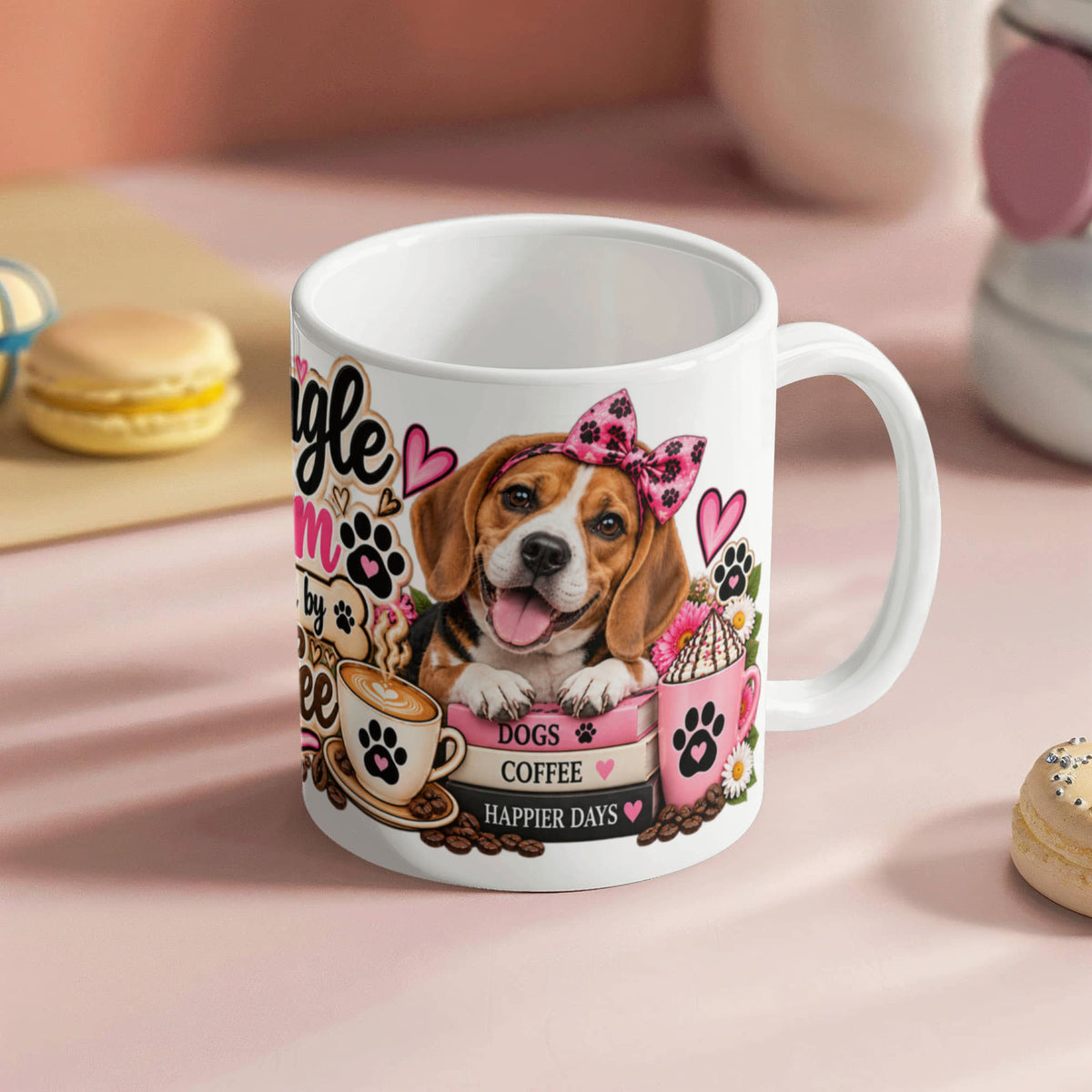 Beagle Mom Fueled by Coffee Mug, view 4