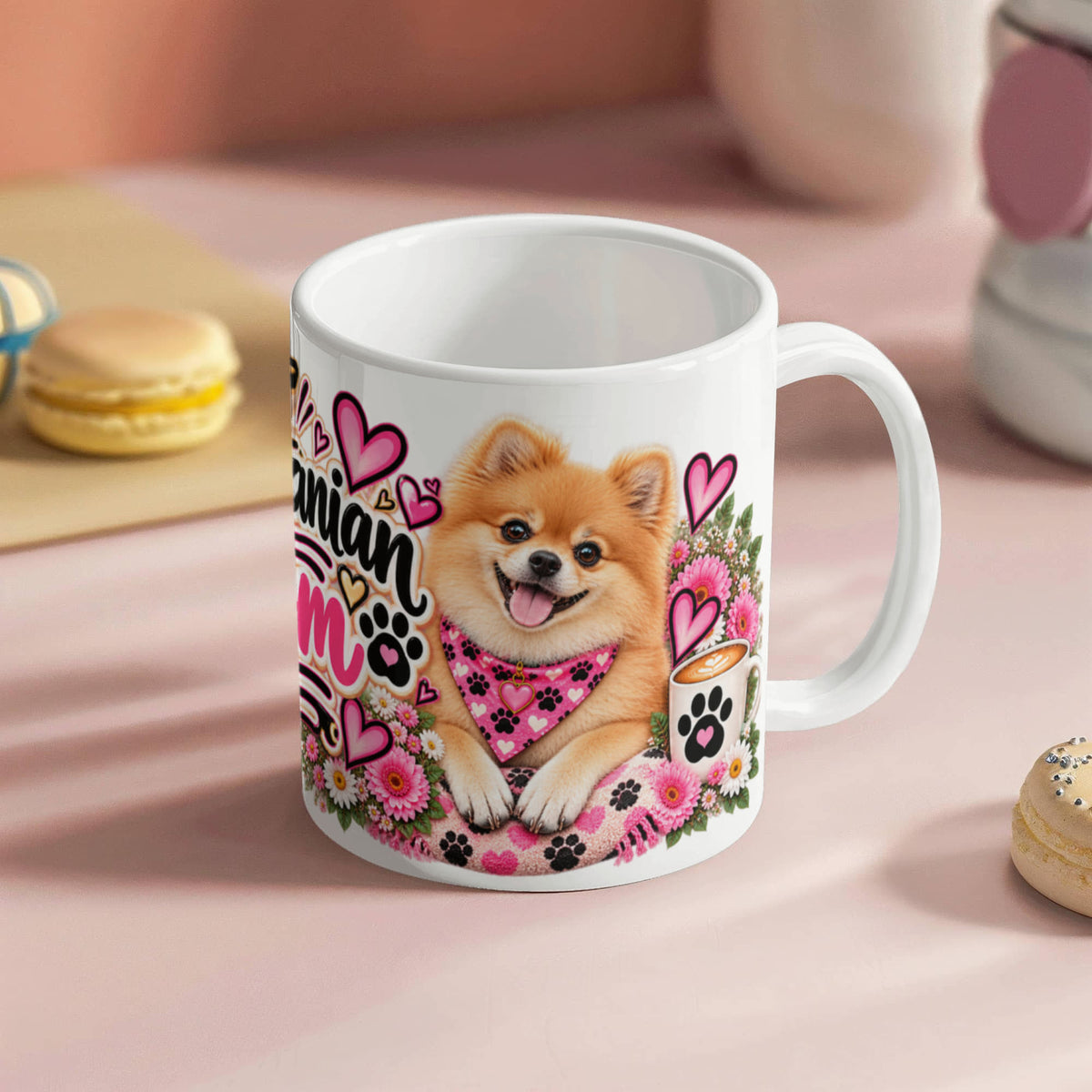 Pomeranian Mom Coffee Mug, view 4