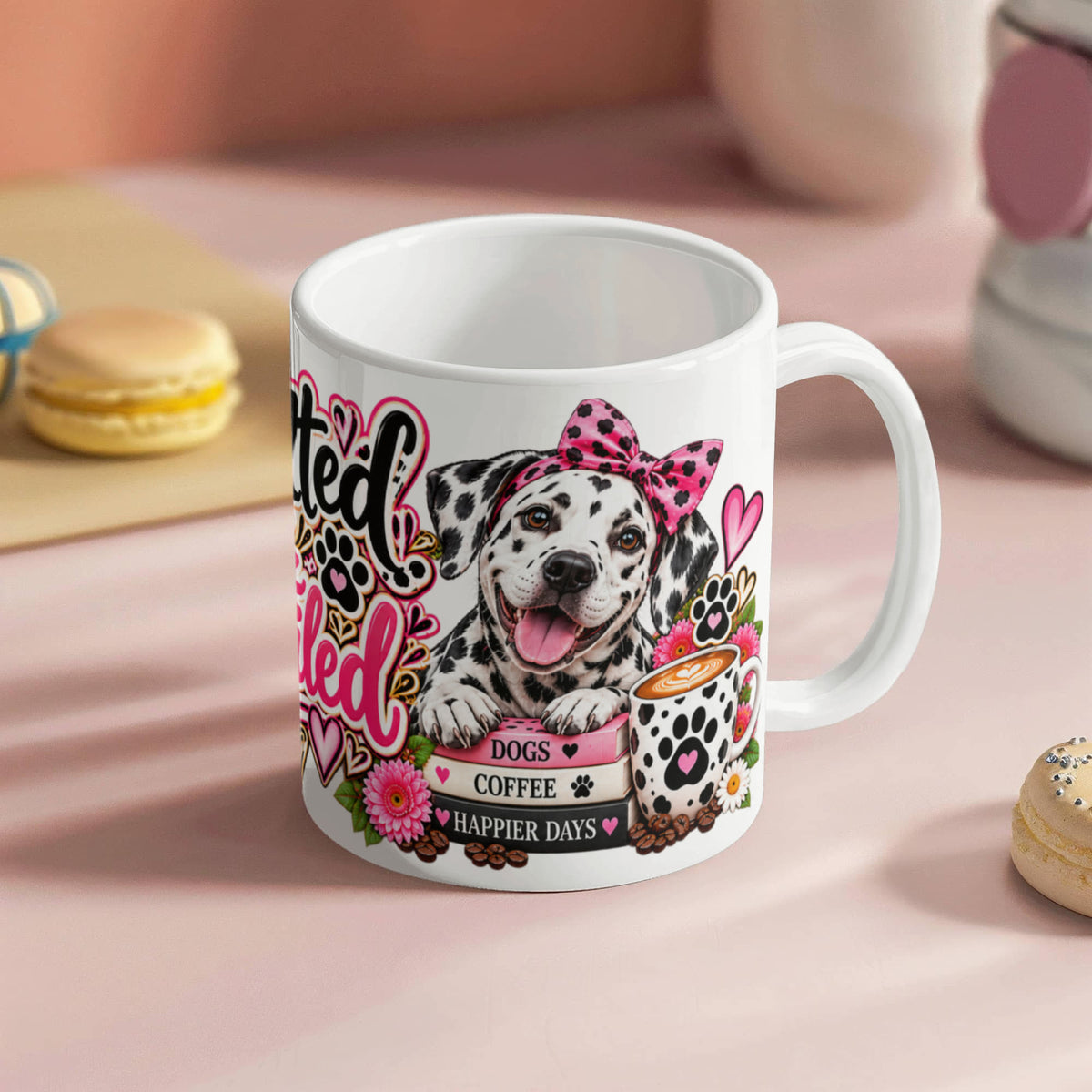 Spotted and Spoiled Dalmatian Mom Coffee Mug, view 4