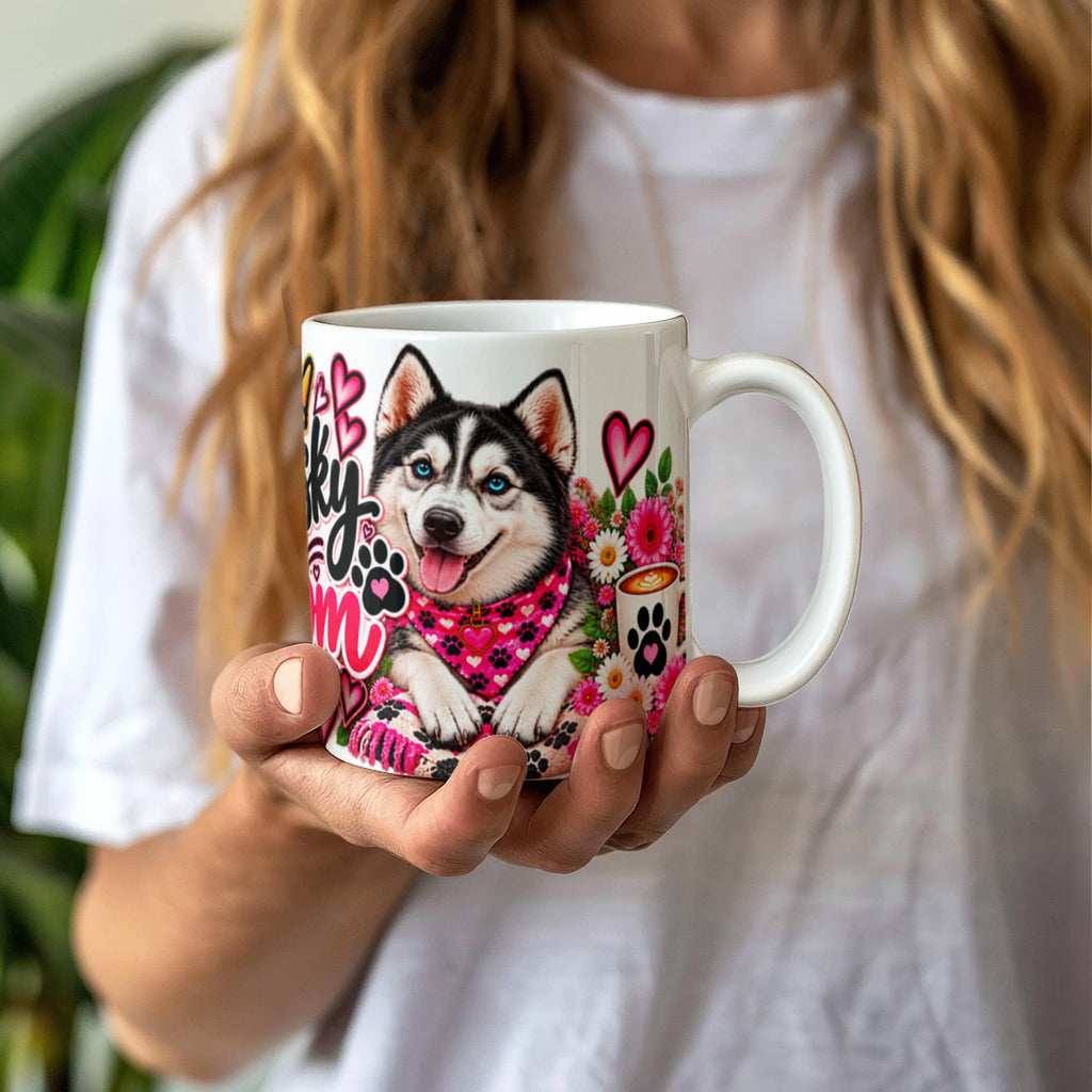 Husky Mom Coffee Mug, Siberian Husky Mom Gift, view 5