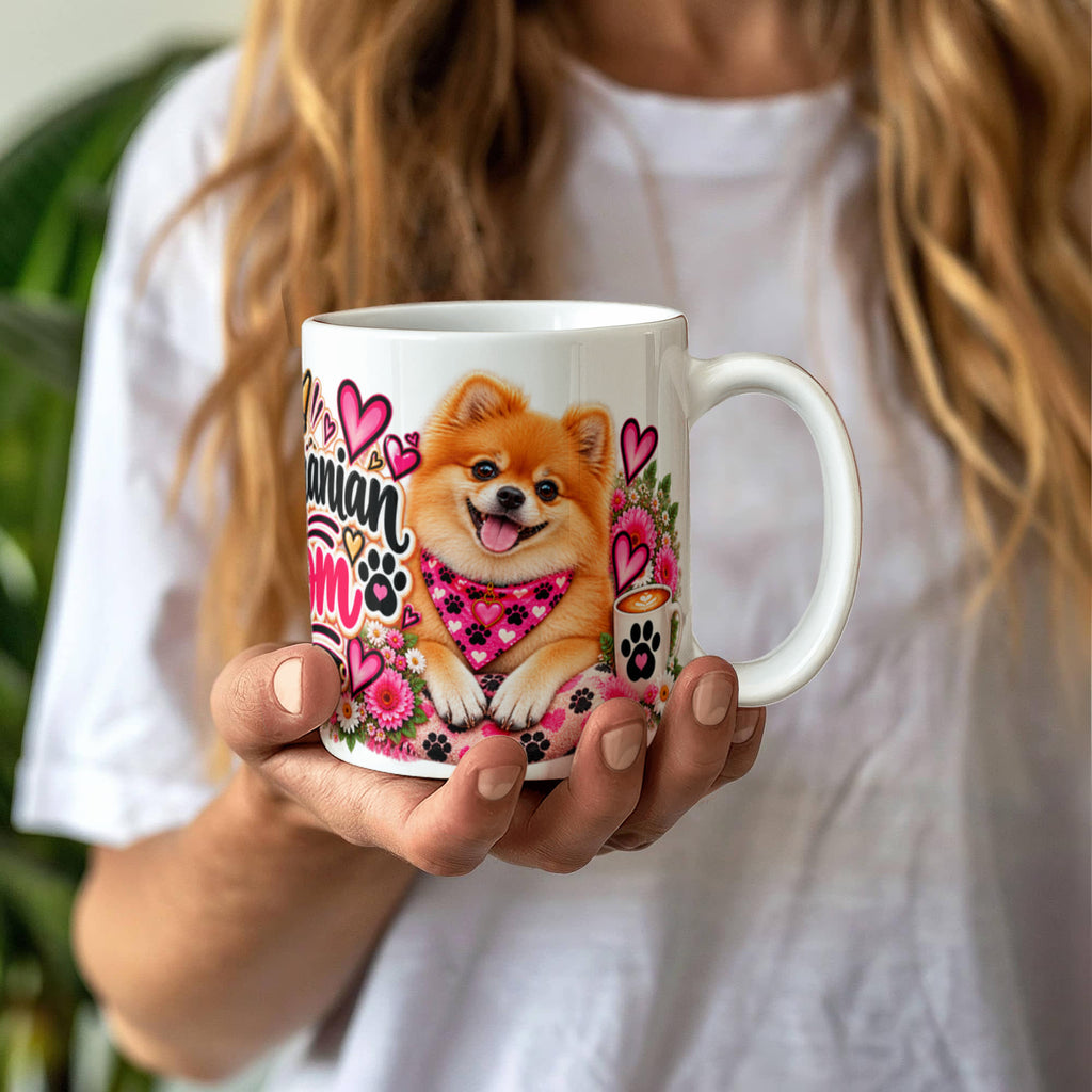 Pomeranian Mom Coffee Mug, view 5