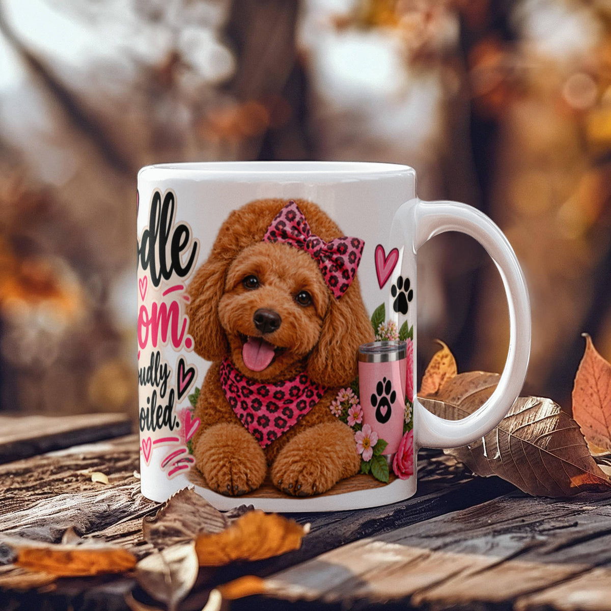Poodle Mom Proudly Spoiled Coffee Mug, view 10