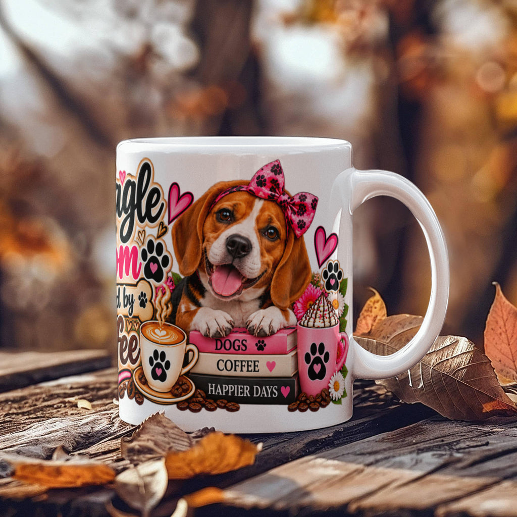 Beagle Mom Fueled by Coffee Mug, view 6