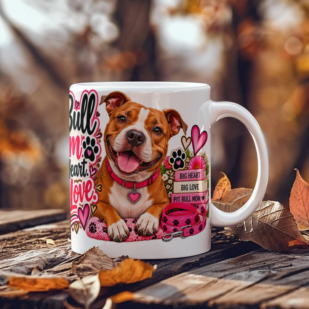 Pit Bull Mom Big Heart Big Love Coffee Mug, view 6