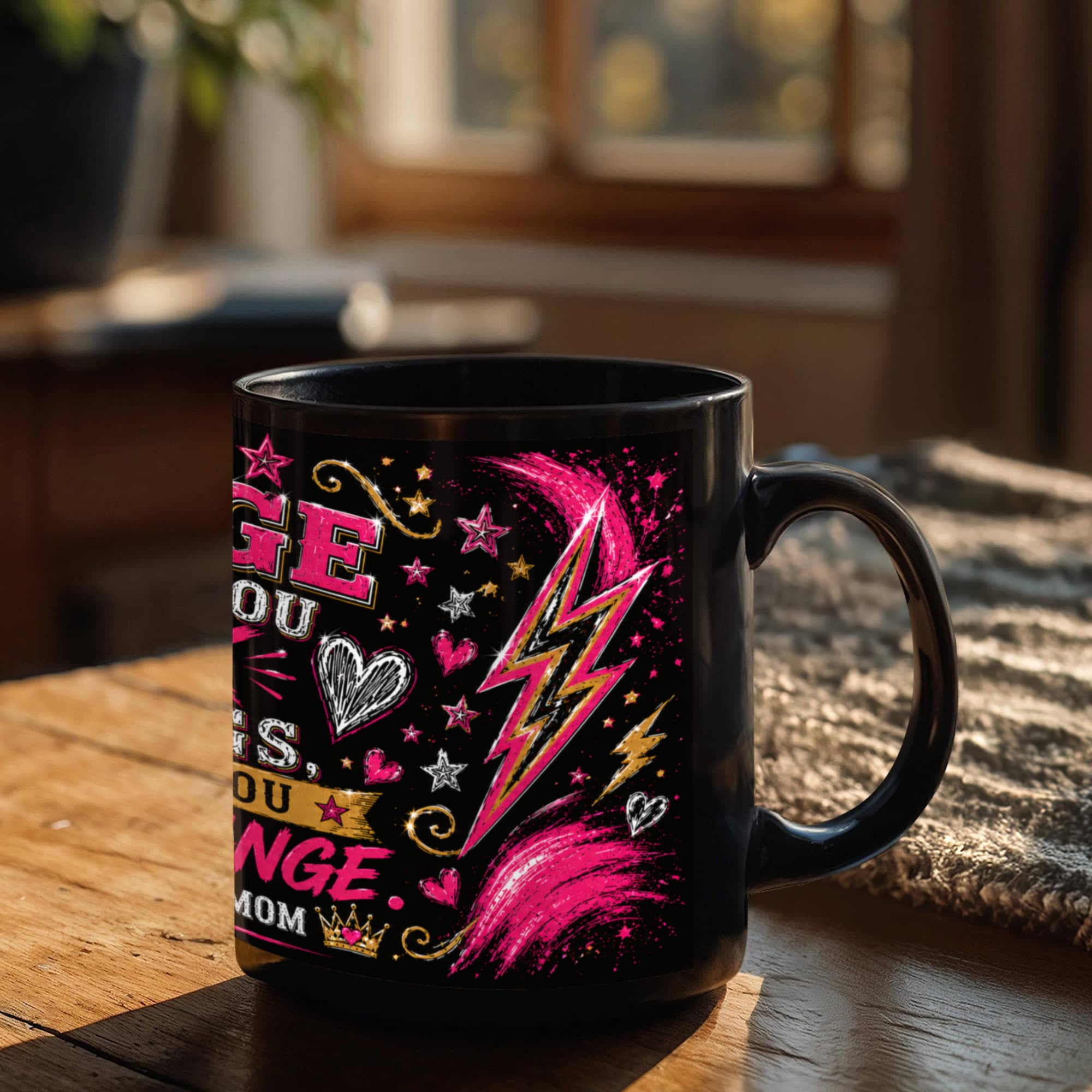 Perspective Quote Black Mug